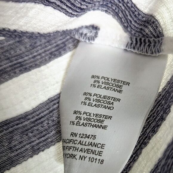 Jones New York Signature Blue & White Stripe Tie Front T-shirt size L - Picture 6 of 6